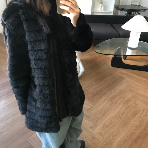 vintage black fur jacket