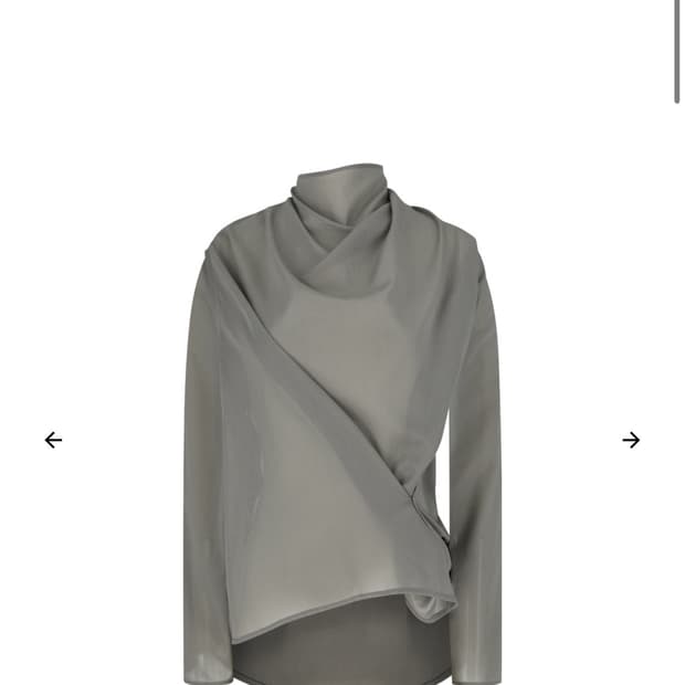 아모멘토 Mock Neck Two Way Blouse, Grey
