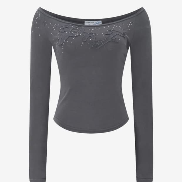 플노팔 Kira Ston Long Sleeve Top (Charcoal)