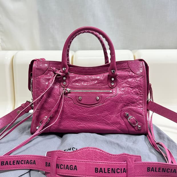 [SA 정품] 발렌시아가 시티 모터백 스몰 핑크