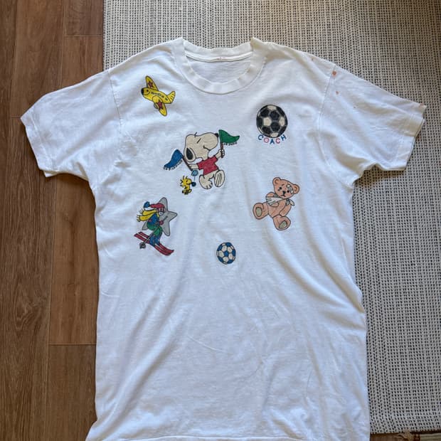 80s 스누피 핸드페인팅 티셔츠
