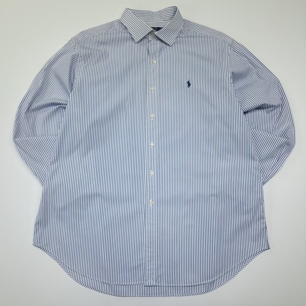 CK072 2XL 폴로 마린 핀스트라이프 스프레드칼라 셔츠 남방