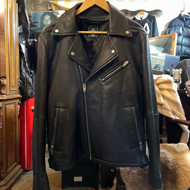 Fahrenheit 양가죽 바이커 자켓 블랙