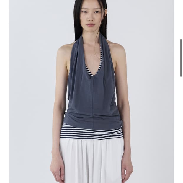 세릭 Drape Halter Neck Sleeveless Navy