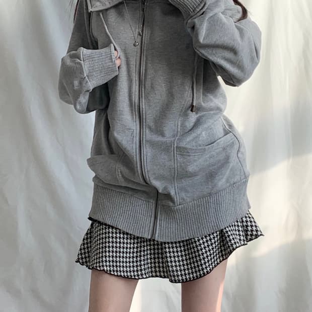 Ryu ryu 류류 그레이 루즈핏 후드집업 원피스