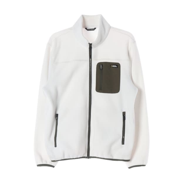 내셔널지오그래픽 우븐 베이직 플리스 자켓 아이보리 XL