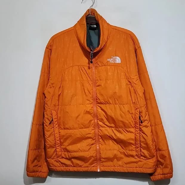 (100) 노스페이스 경량패딩 점퍼 오렌지색 등산복 자켓 아웃도어 