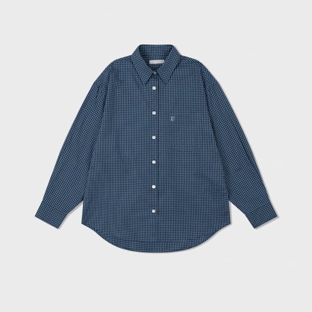 locle 로클 로우클래식 체크 셔츠 블루