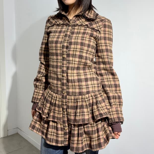 liz lisa Tralala 초코브라운 프릴 레이스 원피스