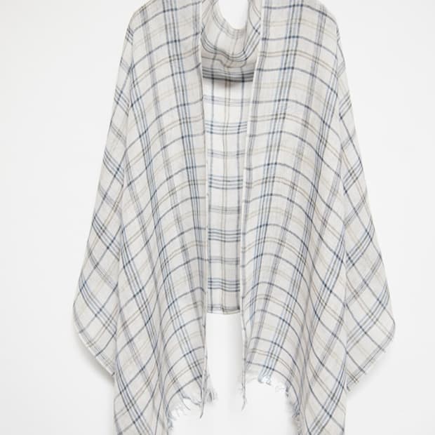 마가렛호웰 정품 린넨 체크 빅숄