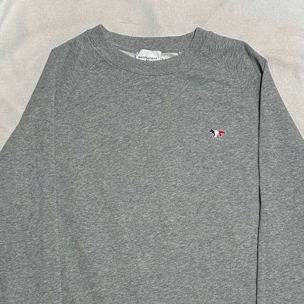 XL 메종키츠네 트리컬러 폭스 그레이 맨투맨