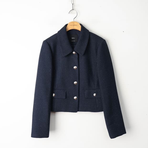 55/로엠 카라 트위드 자켓