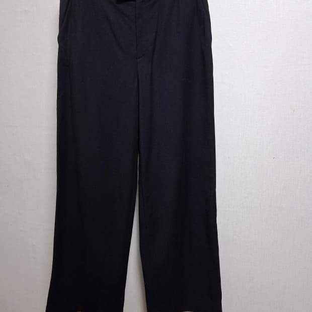 일본빈티지 BASILE28 여성 순모울 모직와이드팬츠 홑겸 얇은 울 순모