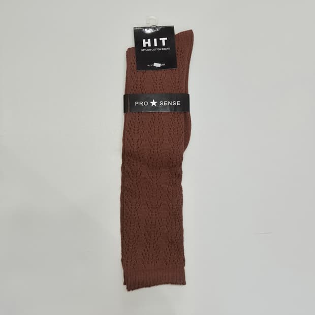 브라운 펀칭 니트 롱삭스