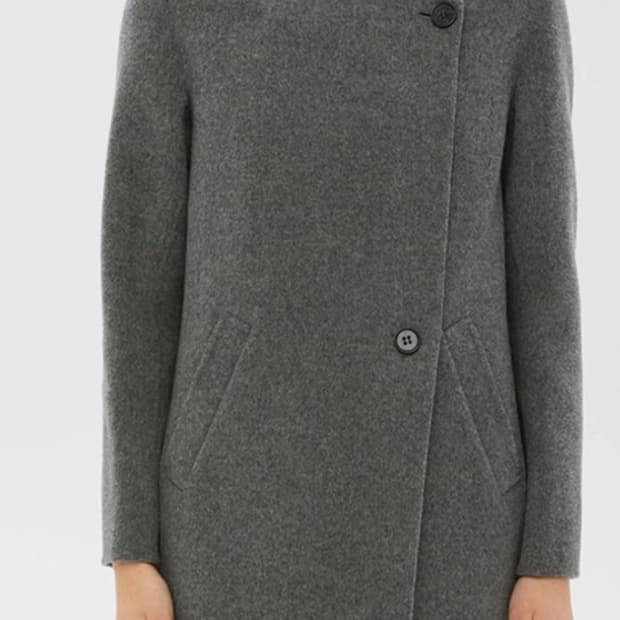 한섬 띠어리 Theory 회색 울 캐시미어 오버핏 코트 ~66