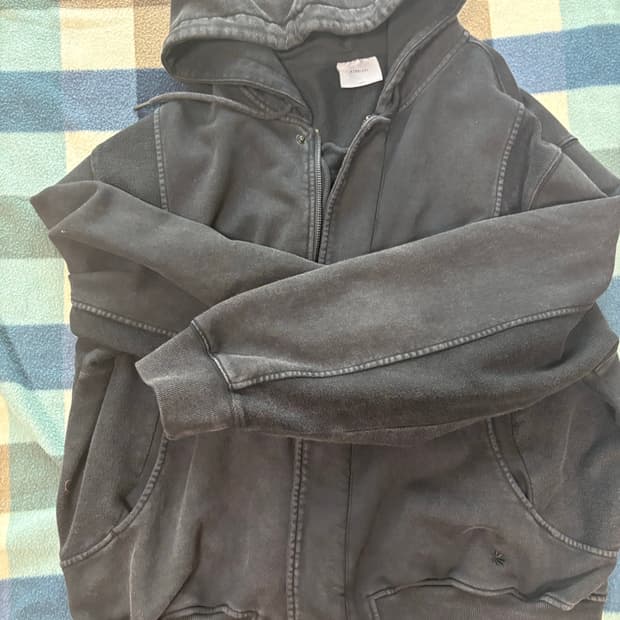 키뮤어 가먼트다잉 후드집업 차콜 L