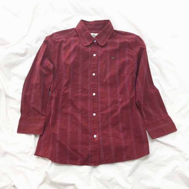 Lacoste burgundy 3/4 sleeve shirt