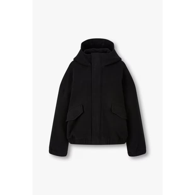 스튜디오톰보이 후디 방모 점퍼 코트 블랙