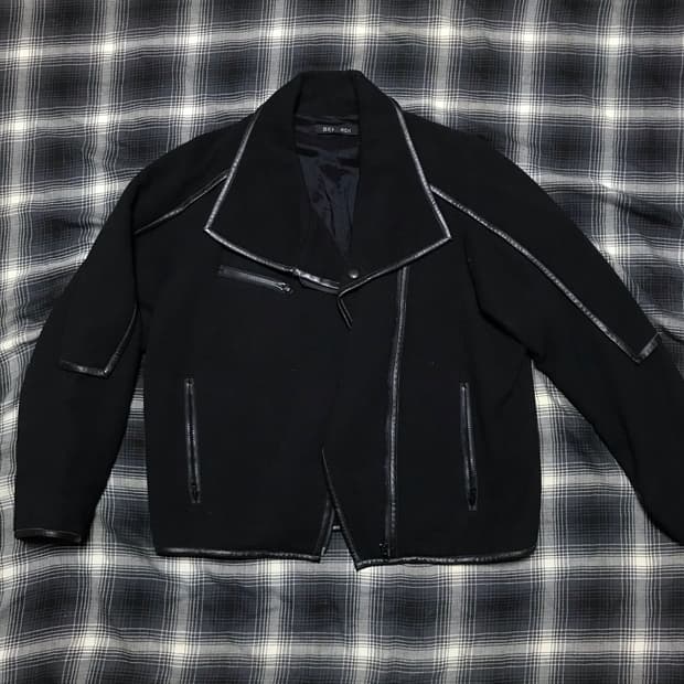 재팬 90s 일본산 양모 가죽 오버핏 라이더 자켓 남녀공용