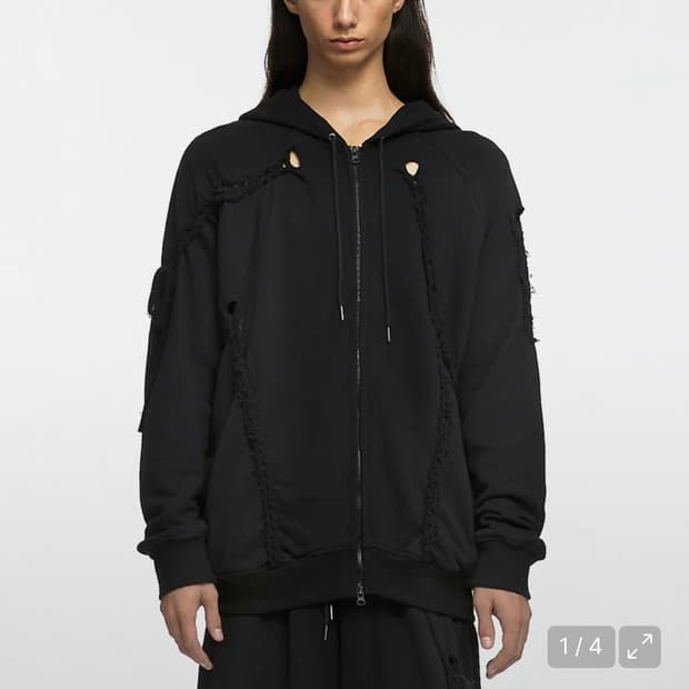 나체 브레이드 후드 집업 braid hoodie zip up