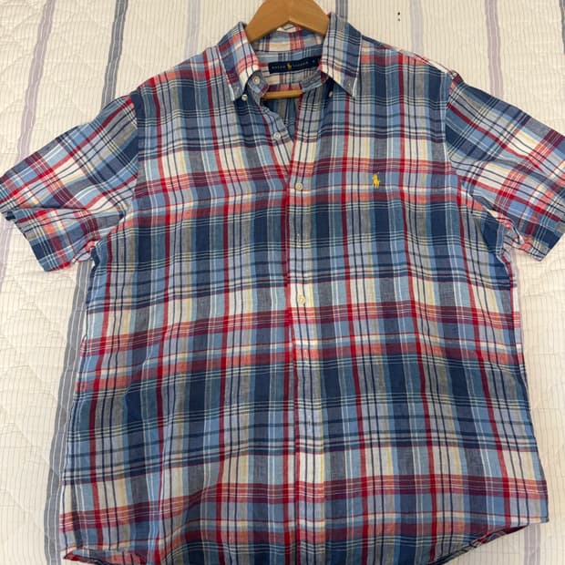 폴로 랄프로렌 체크 린넨셔츠 M