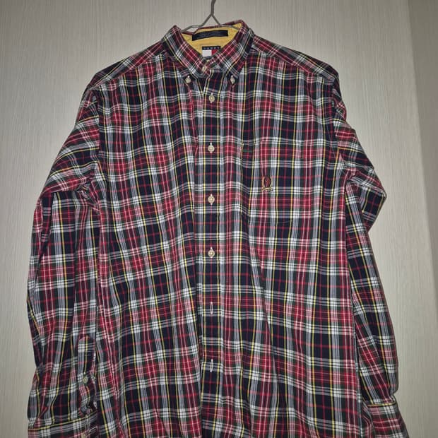 여성 L 타미힐피거 체크 셔츠