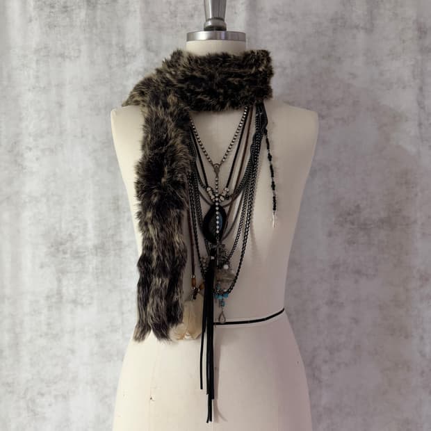 Leopard fur scarf