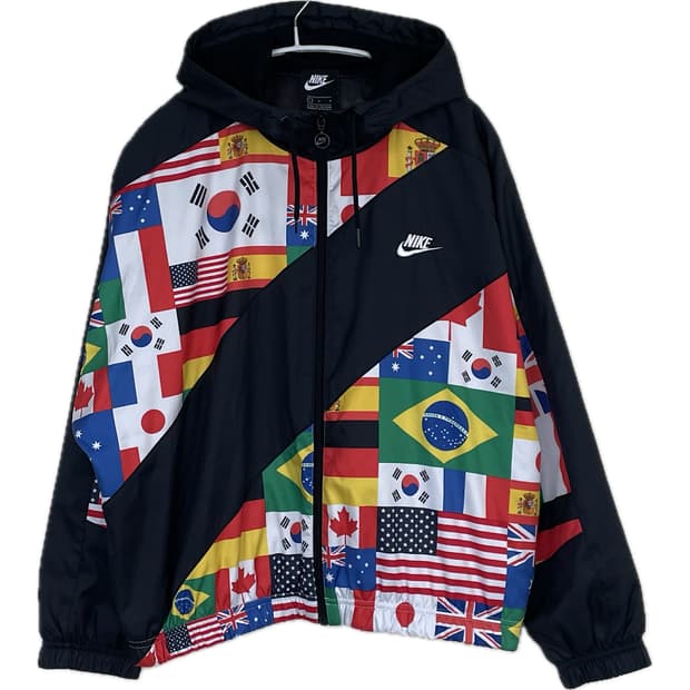 [L] 나이키 월드플래그 다국기 나일론 바람막이 자켓