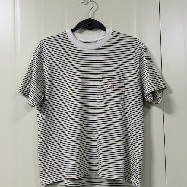 단톤 (DANTON) 스트라이프 포켓 반팔 티셔츠 