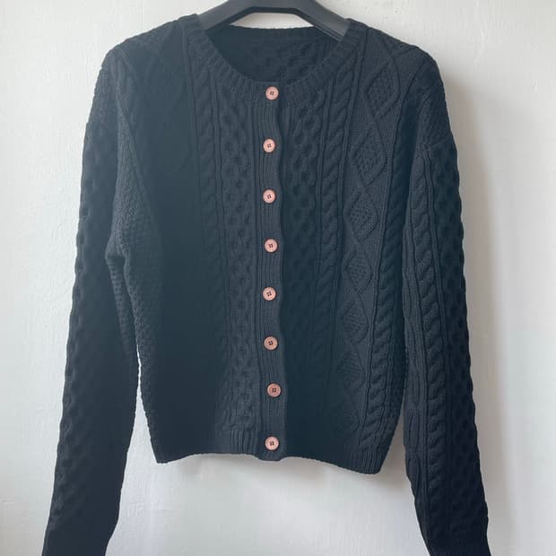 샵오눅(shoponuk) 케이블 가디건 블랙 새상품