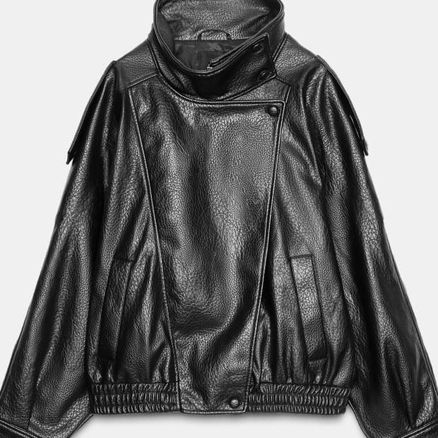 Zara 자라 페이크 레더 점퍼 M 새상품