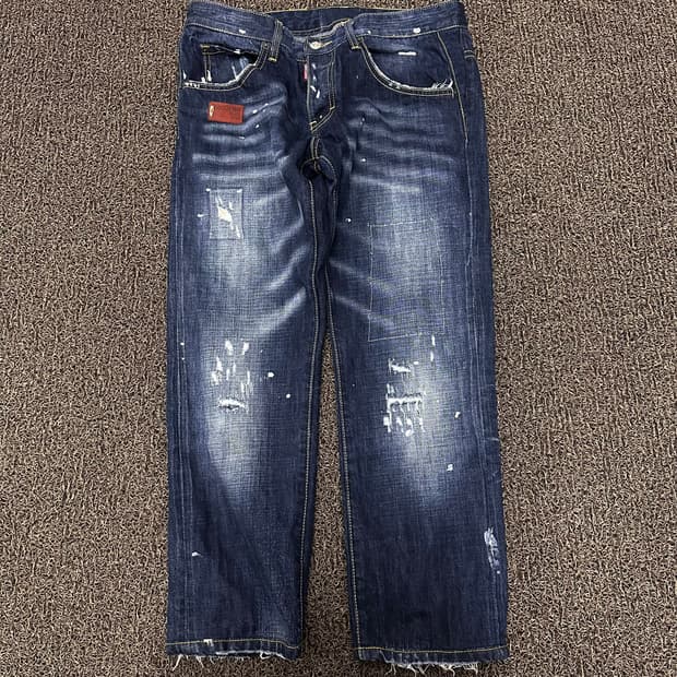 디스퀘어드2 데님 청바지 스플래터 데미지진 48사이즈
