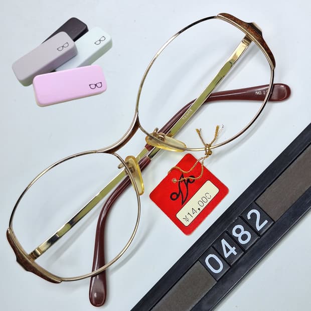 NO.196 안경테 54mm 여성용 일본 빈티지 데드스톡 레트로 복고 아