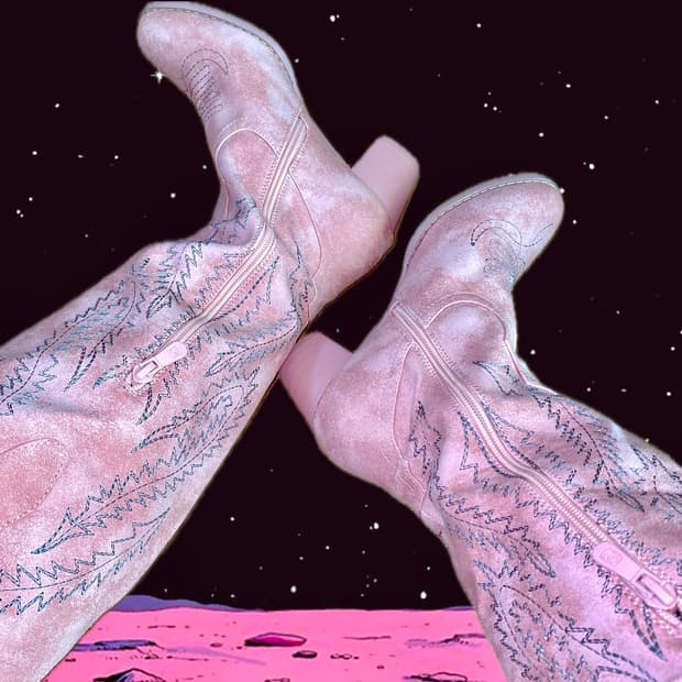 (새상품)핑크웨스턴부츠 카우걸 카우보이