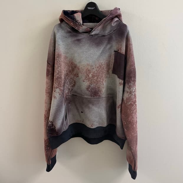 Bleached fade ghost pocket hoodie 