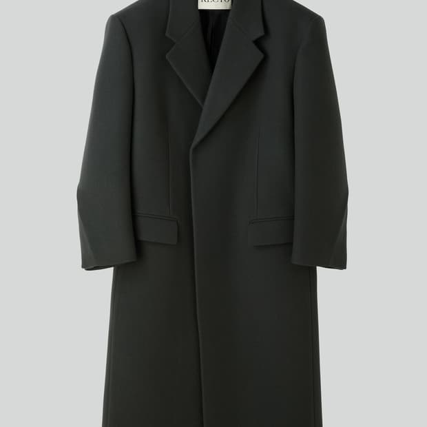 렉토 25FW 울 싱글 코트 M 블루쉬 챠콜