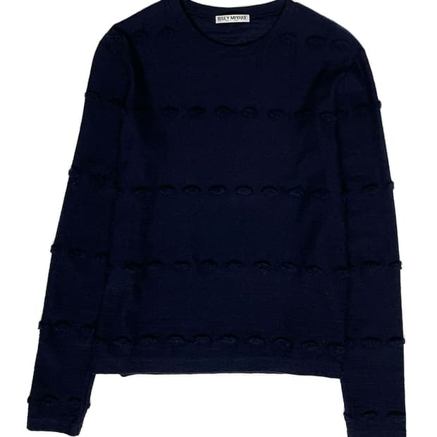 Issey Miyake 네이비 엠보 롱 슬리브리스 set up