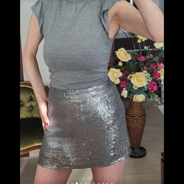 프랑스 모르간 터틀넥 모달 셔츠 그레이 