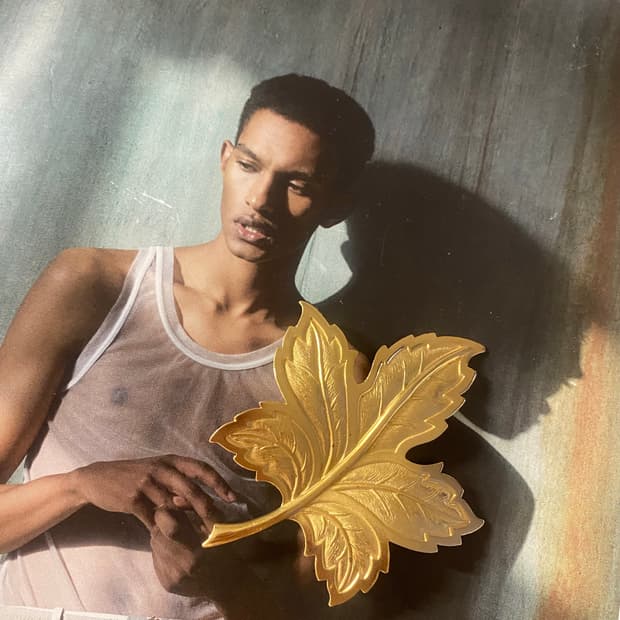 일본 빈티지 골드 리프 브로치 단풍잎