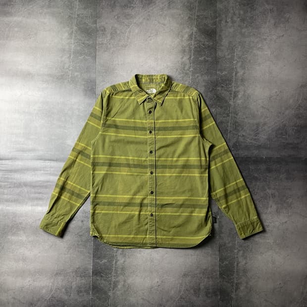 THE NORTH FACE 노스페이스 빈티지 그린 코튼셔츠 A00511