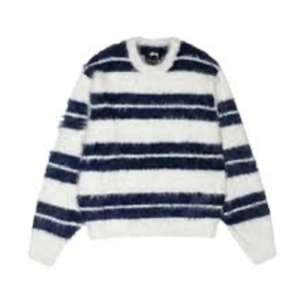 스투시 헤어리 스트라이프 니트