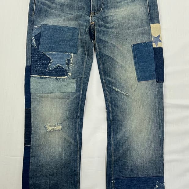 폴로 랄프로렌 패치워크 데님 팬츠