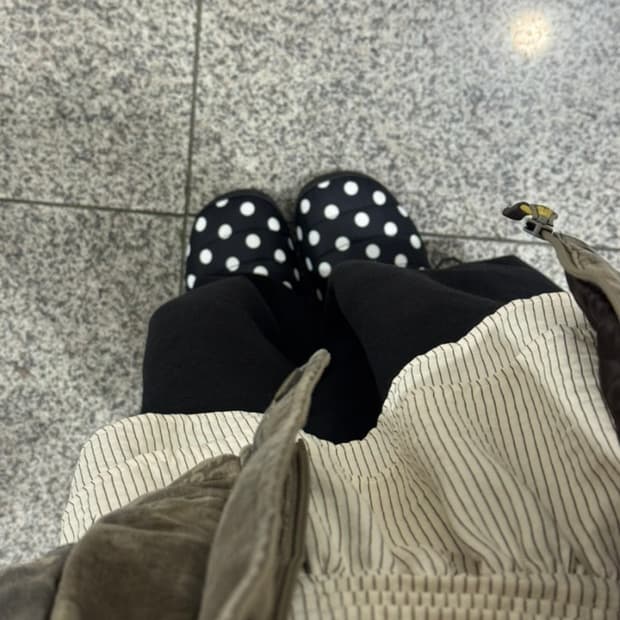 스부 수부 도트 패딩 슬리퍼 전 사이즈