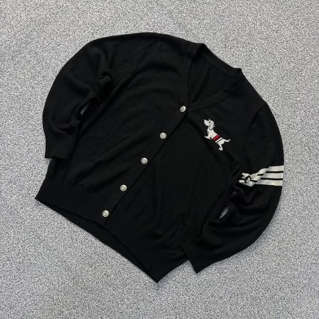 실측 고급 여성 닥스훈트 브이넥 가디건 0325J