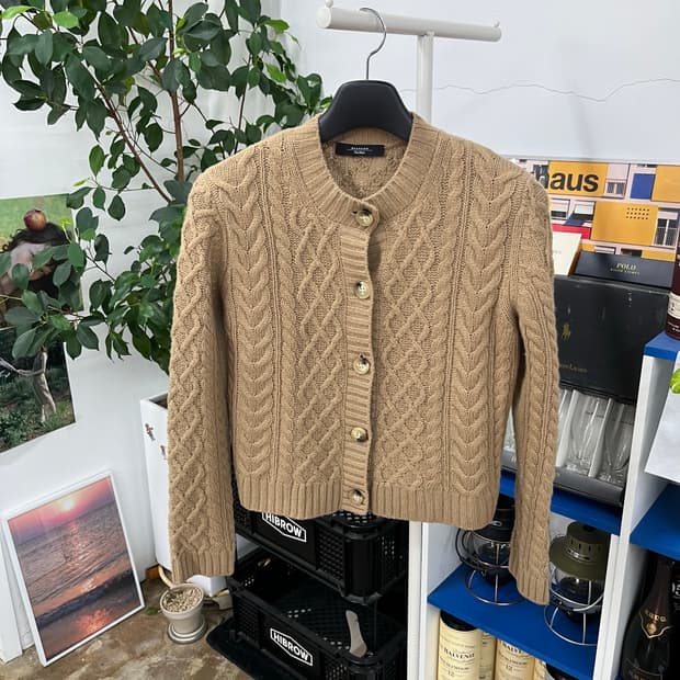 막스마라 위켄드 울 케이블 가디건 M
