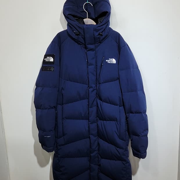(L) 노스페이스 구스다운 롱패딩 점퍼 네이비 거위털 패딩코트 