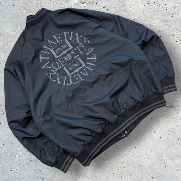 [2XL] 10s 나이키 검정색 봄버 바시티 자켓 B350