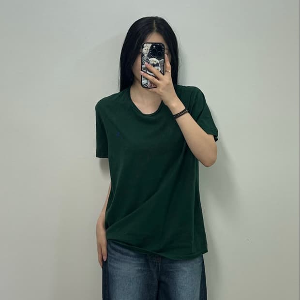 폴로 랄프로렌 자수로고 카키 그린 반팔 티셔츠