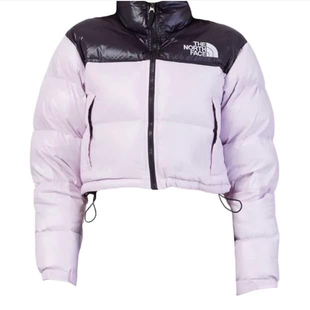 노스페이스 눕시 숏 자켓 패딩 라벤더 포그