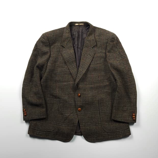 해리스트위드 헤링본 패턴 퓨어 울 자켓 (105)